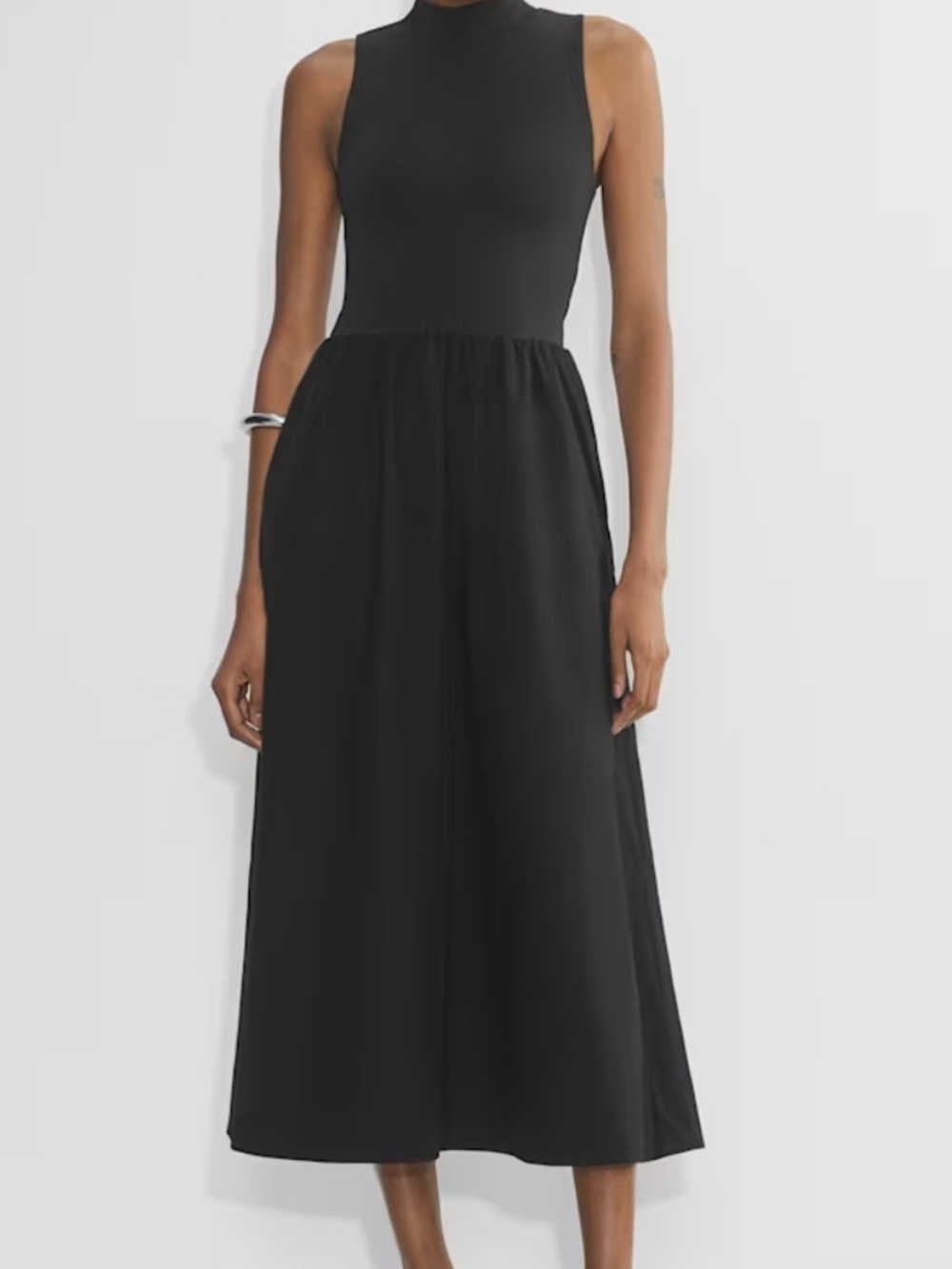 Aritzia Babaton Sleeveless Mock-Neck Black Dress